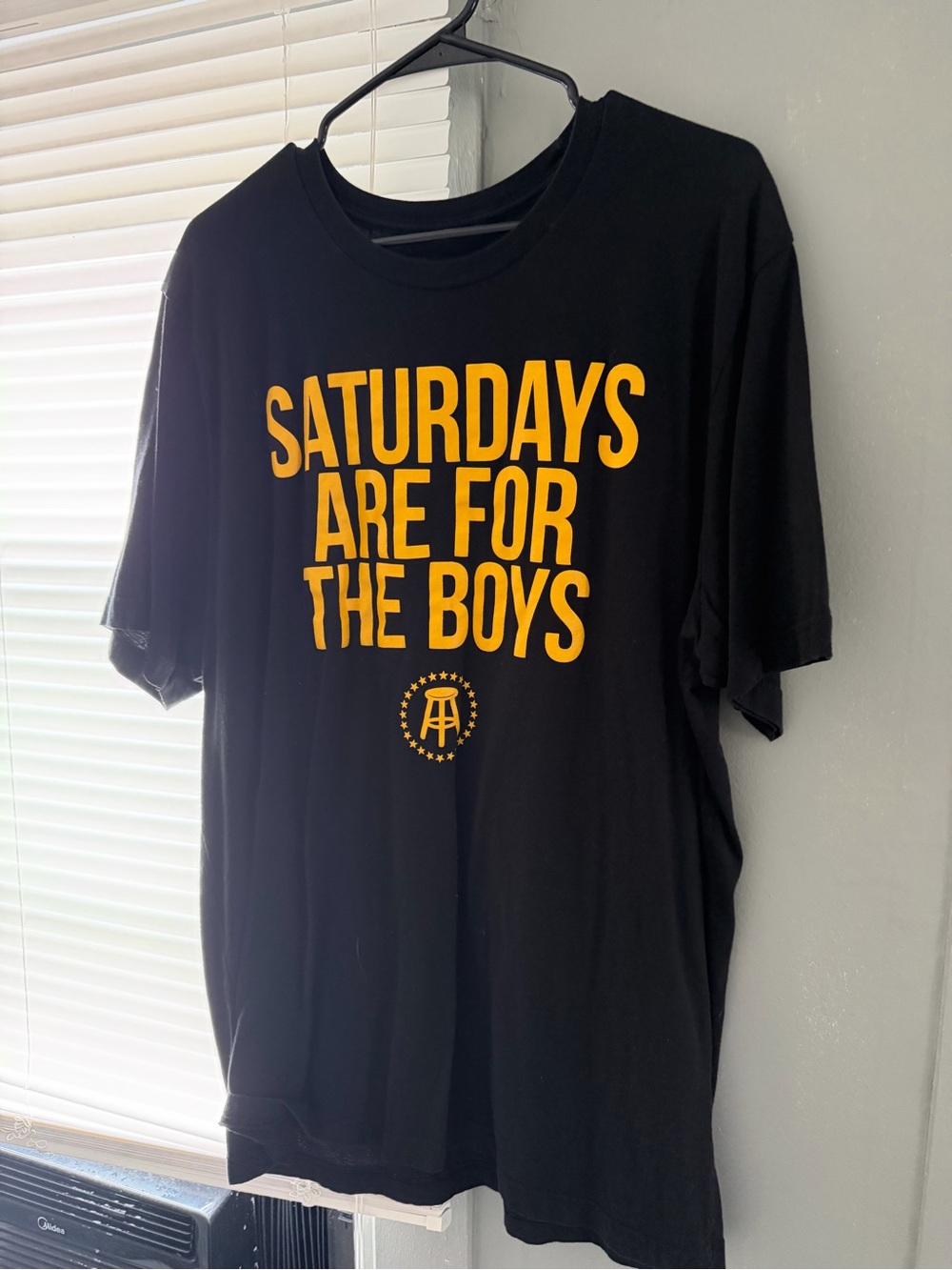 Barstool Sports Saturdays Are For The Boys Black Tee with Yellow Print 2xl men’s